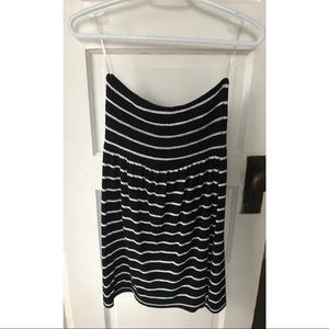 Strapless Black and White Dress